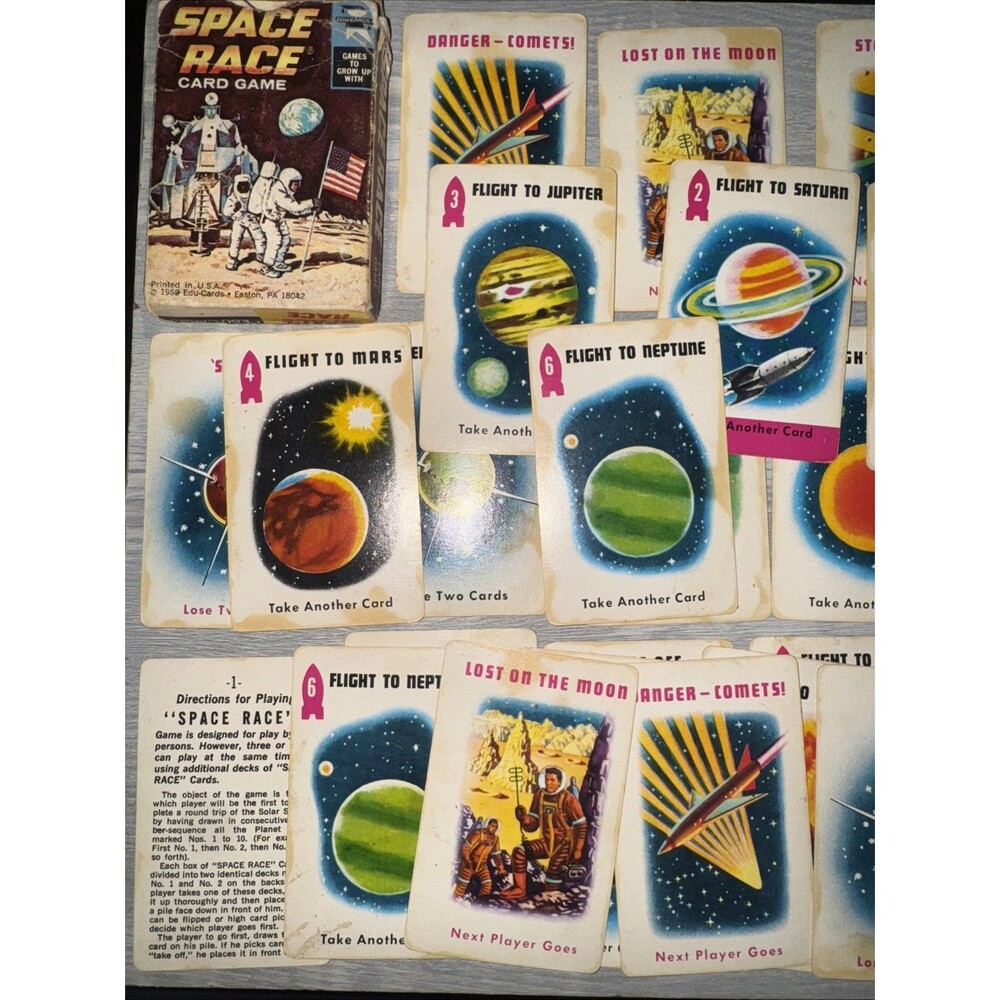 Vintage Space Race Card Game 1969 Ed-U-Cards
